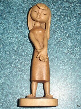 "Patty" Anri 5" Wood Carved Figurine #688-661 By Siegfried Hafner Italian Gift!